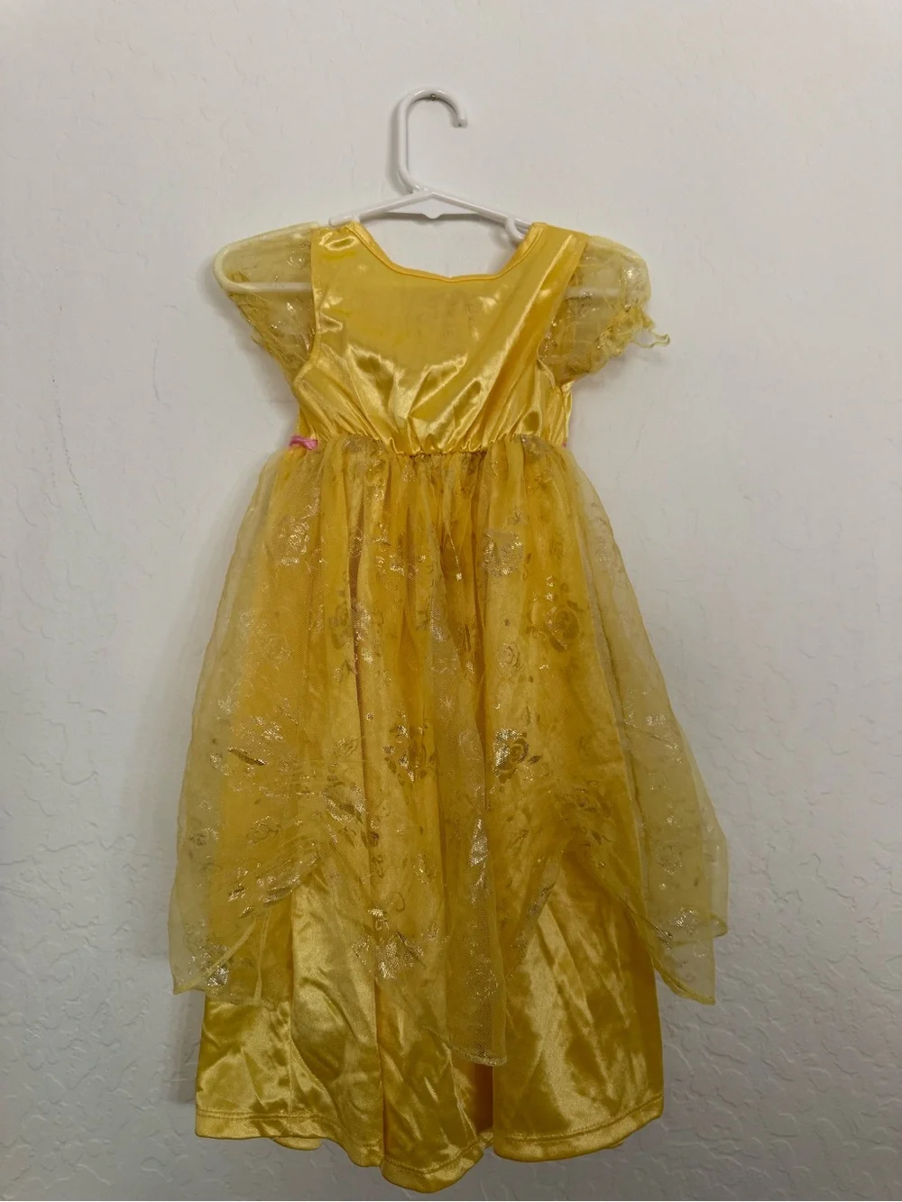 Disney Yellow Princess Belle Costume with Pink Trim